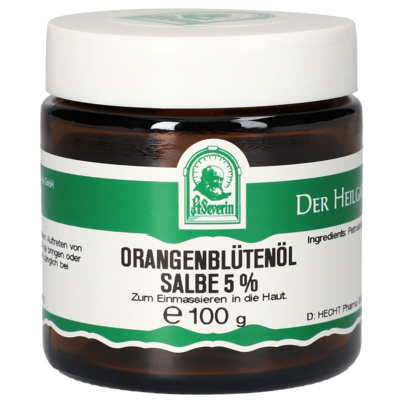Sie sehen eine Packung ORANGENBLÜTENÖL SALBE 5% 100 G, Produktbild: 01 ORANGENBLÜTENÖL SALBE 5% 100 G, A-Nr.: 5340232 - 01