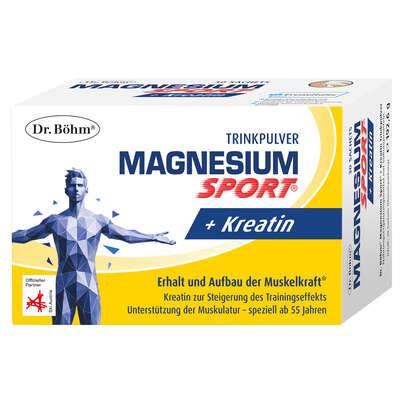 Sie sehen eine Packung Dr. Böhm® Magnesium Sport + Kreatin, Produktbild: 01 Dr. Böhm® Magnesium Sport + Kreatin, A-Nr.: 6114259 - 01