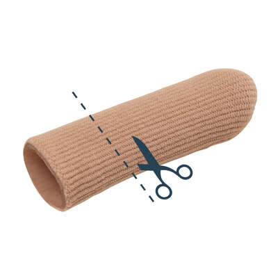 Sie sehen eine Packung Gel+ Gewebe Zehenhauben Klein 2 Stk., Produktbild: 01 Gel+ Gewebe Zehenhauben Klein 2 Stk., A-Nr.: 6121302 - 01