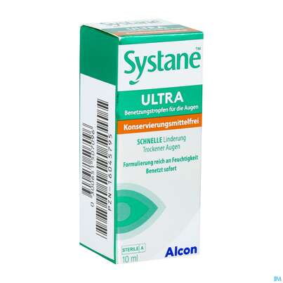 Sie sehen eine Packung Augentropfen Systane/ultra Benetzungstropfen Unkonserviert 10ml, Produktbild: 02 Augentropfen Systane/ultra Benetzungstropfen Unkonserviert 10ml, A-Nr.: 5423679 - 02