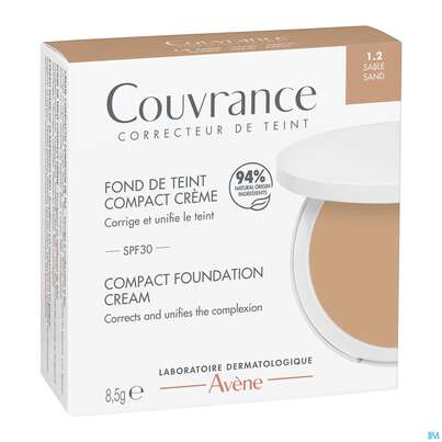 Sie sehen eine Packung Avene Couvrance Kompakt Creme-make-up Sand 1.2 8,5g, Produktbild: 02 Avene Couvrance Kompakt Creme-make-up Sand 1.2 8,5g, A-Nr.: 5862396 - 02