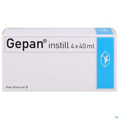 Sie sehen eine Packung Gepan Instill 2mg/ml Fertigspritze Lösung Sterile Natrium Chondroitinsulfat 0,2%4x40m 160ml, Produktbild: 01 Gepan Instill 2mg/ml Fertigspritze Lösung Sterile Natrium Chondroitinsulfat 0,2%4x40m 160ml, A-Nr.: 3795879 - 01