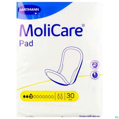 Sie sehen eine Packung Inkontinenz Molicare Pad Tropfen 3 30st, Produktbild: 01 Inkontinenz Molicare Pad Tropfen 3 30st, A-Nr.: 5930672 - 01