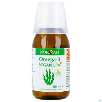 Sie sehen eine Packung Omega -3 Norsan Oel/vegan/epa/hochd. Orangengeschmack 100ml, Produktbild: 09 Omega -3 Norsan Oel/vegan/epa/hochd. Orangengeschmack 100ml, A-Nr.: 5948034 - 09