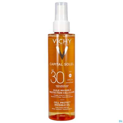 Sie sehen eine Packung Sonnenprodukte Vichy/capital Soleil Cell Protect Oil Lsf30 200ml, Produktbild: 02 Sonnenprodukte Vichy/capital Soleil Cell Protect Oil Lsf30 200ml, A-Nr.: 5921182 - 02