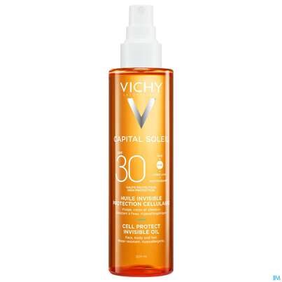 Sie sehen eine Packung Sonnenprodukte Vichy/capital Soleil Cell Protect Oil Lsf30 200ml, Produktbild: 04 Sonnenprodukte Vichy/capital Soleil Cell Protect Oil Lsf30 200ml, A-Nr.: 5921182 - 04