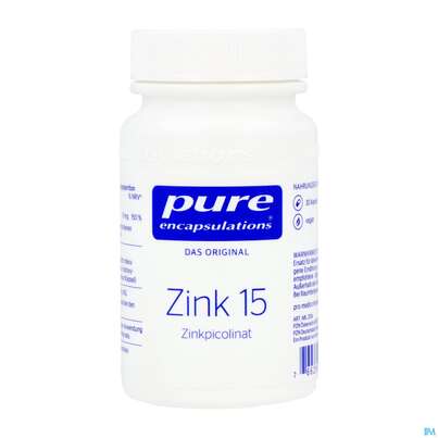 Sie sehen eine Packung Zink Kapseln 15 Zinkpicolinat Pure Encapsulationsz13a 30st, Produktbild: 01 Zink Kapseln 15 Zinkpicolinat Pure Encapsulationsz13a 30st, A-Nr.: 5907779 - 01