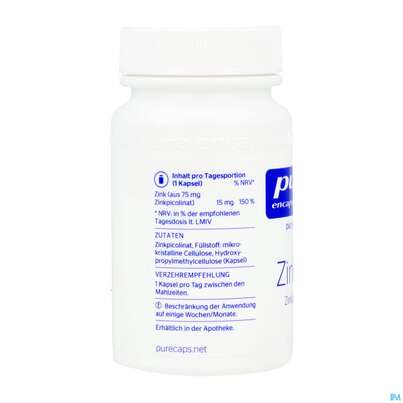 Sie sehen eine Packung Zink Kapseln 15 Zinkpicolinat Pure Encapsulationsz13a 30st, Produktbild: 06 Zink Kapseln 15 Zinkpicolinat Pure Encapsulationsz13a 30st, A-Nr.: 5907779 - 06