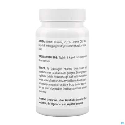Sie sehen eine Packung Coenzym Q10 Kapseln 100mg Vegan Ubichinon Vita World 100st, Produktbild: 06 Coenzym Q10 Kapseln 100mg Vegan Ubichinon Vita World 100st, A-Nr.: 4836362 - 06