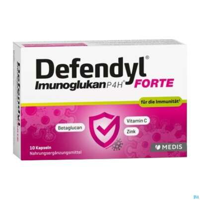 Sie sehen eine Packung Defendyl Imunoglukan Kapseln Forte 10st, Produktbild: 03 Defendyl Imunoglukan Kapseln Forte 10st, A-Nr.: 4521523 - 03