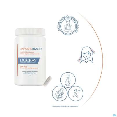 Sie sehen eine Packung Ducray Anacaps F.d.haar Haarausfall Kapseln Reaktiv23 30st, Produktbild: 16 Ducray Anacaps F.d.haar Haarausfall Kapseln Reaktiv23 30st, A-Nr.: 5744969 - 16