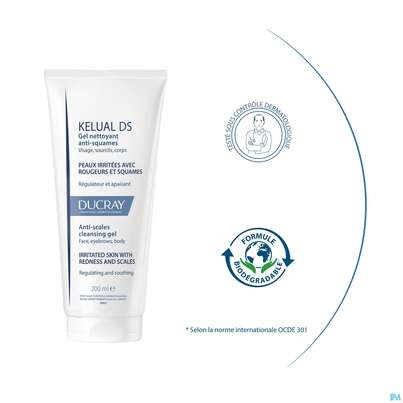 Sie sehen eine Packung Ducray Kelual Ds Reinigungsgel Neu 200ml, Produktbild: 12 Ducray Kelual Ds Reinigungsgel Neu 200ml, A-Nr.: 5862261 - 12