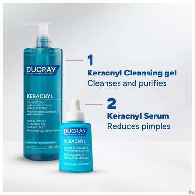 Ducray Keracnyl Schäumendes Waschgel 400ml, A-Nr.: 5564405 - 07