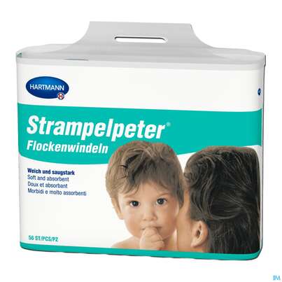 Sie sehen eine Packung Inkontinenz Strampelpeter Flockenwindeln Staerke 1 56st, Produktbild: 10 Inkontinenz Strampelpeter Flockenwindeln Staerke 1 56st, A-Nr.: 2307530 - 10