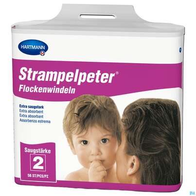 Sie sehen eine Packung Inkontinenz Strampelpeter Flockenwindeln Staerke 1 56st, Produktbild: 12 Inkontinenz Strampelpeter Flockenwindeln Staerke 1 56st, A-Nr.: 2307530 - 12