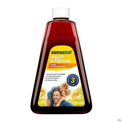 Sie sehen eine Packung Sanostol Multivitamin/saft Ohne Zuckerzusatz 460ml, Produktbild: 02 Sanostol Multivitamin/saft Ohne Zuckerzusatz 460ml, A-Nr.: 3945043 - 02
