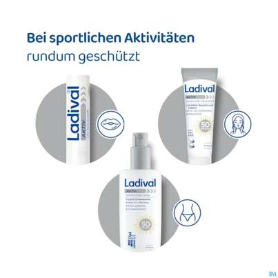 Sie sehen eine Packung Sonnenprodukte Ladival/aktiv Uv-lippenstift F50+ 4,8g, Produktbild: 11 Sonnenprodukte Ladival/aktiv Uv-lippenstift F50+ 4,8g, A-Nr.: 5934026 - 11