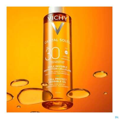 Sie sehen eine Packung Sonnenprodukte Vichy/capital Soleil Cell Protect Oil Lsf50 200ml, Produktbild: 06 Sonnenprodukte Vichy/capital Soleil Cell Protect Oil Lsf50 200ml, A-Nr.: 5921176 - 06