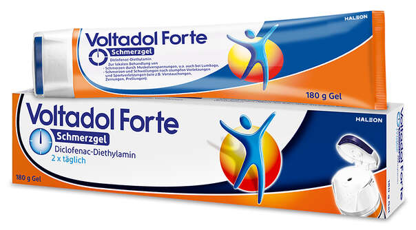 Sie sehen eine Packung Voltadol Forte Schmerzgel 180g, Produktbild: 01 Voltadol Forte Schmerzgel 180g, A-Nr.: 5504372 - 01