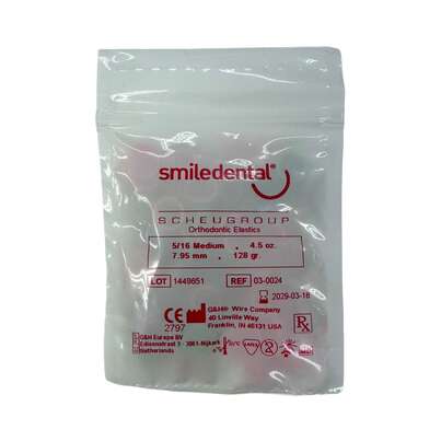 Sie sehen eine Packung Spangengummis 5/16 medium bunt, Produktbild: 01 Spangengummis 5/16 medium bunt, A-Nr.: 6123904 - 01