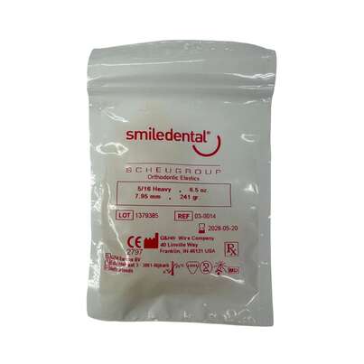 Sie sehen eine Packung Spangengummis 5/16 stark latexfarben, Produktbild: 01 Spangengummis 5/16 stark latexfarben, A-Nr.: 6123726 - 01