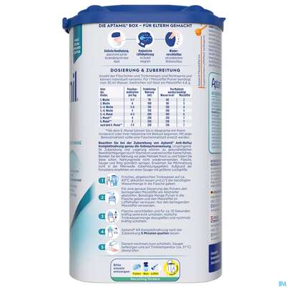 Sie sehen eine Packung Aptamil Milch-fertignahrung Anti-reflux Spezialnahrung 800g, Produktbild: 07 Aptamil Milch-fertignahrung Anti-reflux Spezialnahrung 800g, A-Nr.: 4882209 - 07