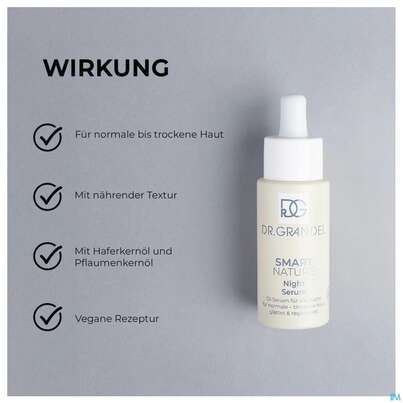 Sie sehen eine Packung Dr.grandel Smart Nature Night Serum Nr 41 30ml, Produktbild: 10 Dr.grandel Smart Nature Night Serum Nr 41 30ml, A-Nr.: 5920538 - 10