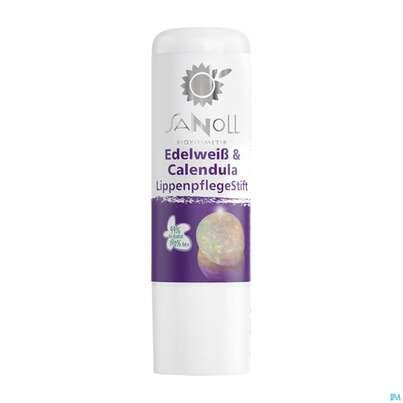 Sie sehen eine Packung Sanoll Lippen Pflegestift Edelweiss-calendula 5ml, Produktbild: 01 Sanoll Lippen Pflegestift Edelweiss-calendula 5ml, A-Nr.: 3551367 - 01