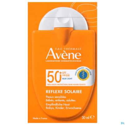 Sie sehen eine Packung Sonnenprodukte Avene Reflexe Solaire Spf50+ 30ml, Produktbild: 01 Sonnenprodukte Avene Reflexe Solaire Spf50+ 30ml, A-Nr.: 5899212 - 01