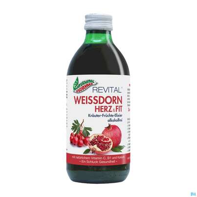 Sie sehen eine Packung Weissdorn Herz+fit Granatapfel Revital Alkoholfrei Kraeuter Fruechte 330ml, Produktbild: 04 Weissdorn Herz+fit Granatapfel Revital Alkoholfrei Kraeuter Fruechte 330ml, A-Nr.: 3725790 - 04