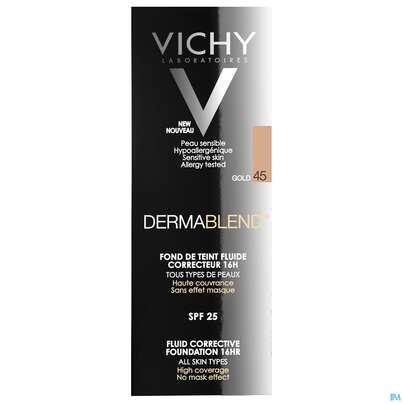 Sie sehen eine Packung Vichy Dermablend Make-up 45 Gold 30ml, Produktbild: 06 Vichy Dermablend Make-up 45 Gold 30ml, A-Nr.: 3044647 - 06
