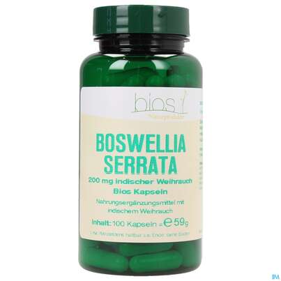 Sie sehen eine Packung Bios Boswellia Serrata 200mg 100 Kapseln, Produktbild: 01 Bios Boswellia Serrata 200mg 100 Kapseln, A-Nr.: 3890810 - 01