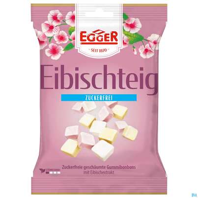Sie sehen eine Packung Egger Eibischteig Zuckerfrei 60g, Produktbild: 01 Egger Eibischteig Zuckerfrei 60g, A-Nr.: 3004286 - 01