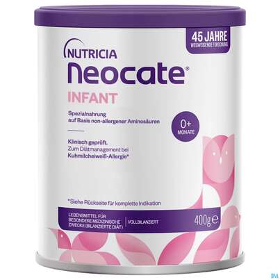 Sie sehen eine Packung Neocate Pulver/infant 400g, Produktbild: 02 Neocate Pulver/infant 400g, A-Nr.: 3611537 - 02