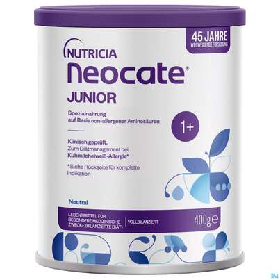 Sie sehen eine Packung Neocate Pulver/junior 400g, Produktbild: 02 Neocate Pulver/junior 400g, A-Nr.: 3569901 - 02