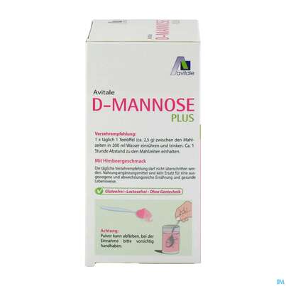 Sie sehen eine Packung D-mannose Pulver 2000mg Plus Dose 250g, Produktbild: 05 D-mannose Pulver 2000mg Plus Dose 250g, A-Nr.: 5296005 - 05
