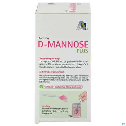 Sie sehen eine Packung D-mannose Pulver 2000mg Plus Dose 250g, Produktbild: 06 D-mannose Pulver 2000mg Plus Dose 250g, A-Nr.: 5296005 - 06