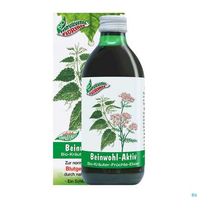 Sie sehen eine Packung Beinwohl Aktiv Kraeuterfit Elixier Bio Kraeuter Fruechte Alkoholfrei 330ml, Produktbild: 05 Beinwohl Aktiv Kraeuterfit Elixier Bio Kraeuter Fruechte Alkoholfrei 330ml, A-Nr.: 3961734 - 05