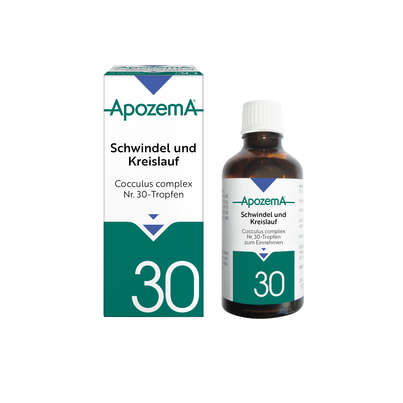Sie sehen eine Packung Apozema® Nr. 30 Schwindel- und Kreislauf-Tropfen, Produktbild: 01 Apozema® Nr. 30 Schwindel- und Kreislauf-Tropfen, A-Nr.: 0987905 - 01
