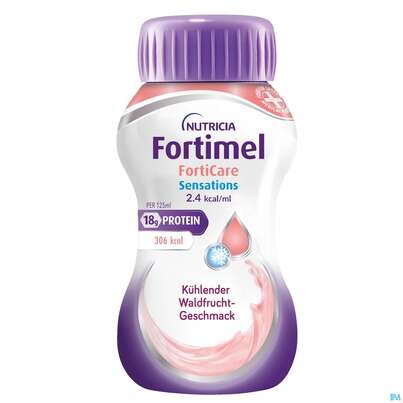 Sie sehen eine Packung Fortimel/forticare 125ml Trinknahrung Kuehlender Waldfrucht 4st, Produktbild: 03 Fortimel/forticare 125ml Trinknahrung Kuehlender Waldfrucht 4st, A-Nr.: 5893221 - 03