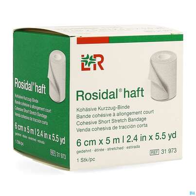 Sie sehen eine Packung Rosidal Haft Bandage 6cmx 5m 1st, Produktbild: 03 Rosidal Haft Bandage 6cmx 5m 1st, A-Nr.: 4151138 - 03