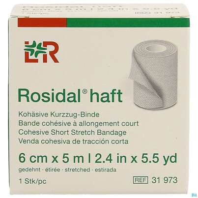Sie sehen eine Packung Rosidal Haft Bandage 6cmx 5m 1st, Produktbild: 04 Rosidal Haft Bandage 6cmx 5m 1st, A-Nr.: 4151138 - 04