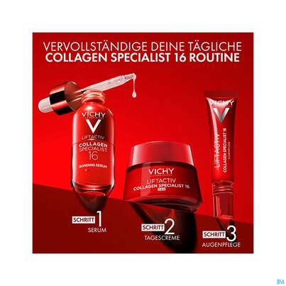 Sie sehen eine Packung Vichy Liftactiv Collagen/specialist Alle Hauttypen 50ml, Produktbild: 20 Vichy Liftactiv Collagen/specialist Alle Hauttypen 50ml, A-Nr.: 4870407 - 20