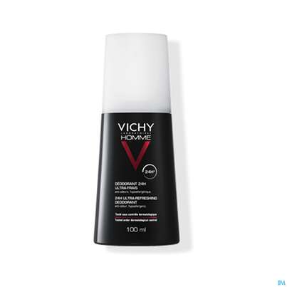 Sie sehen eine Packung Vichy Homme Deodorant Zerstaeuber 100ml, Produktbild: 03 Vichy Homme Deodorant Zerstaeuber 100ml, A-Nr.: 3724371 - 03