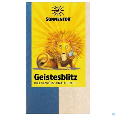 Sie sehen eine Packung Sonnentor Tee/bio Geistesblitz 02316 18st, Produktbild: 01 Sonnentor Tee/bio Geistesblitz 02316 18st, A-Nr.: 5742338 - 01