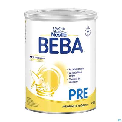 Sie sehen eine Packung Beba Pre Von Geburt An 14507912 1 Stu 800g, Produktbild: 01 Beba Pre Von Geburt An 14507912 1 Stu 800g, A-Nr.: 2680921 - 01