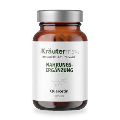 Sie sehen eine Packung Quercetin Kapseln 250 mg 90 Stück, Produktbild: 01 Quercetin Kapseln 250 mg 90 Stück, A-Nr.: 4997013 - 01