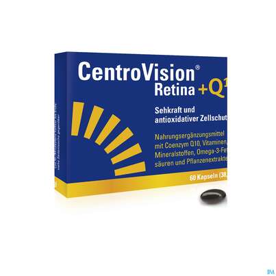 Sie sehen eine Packung Centrovision Kapseln Retina/+q10 60st, Produktbild: 04 Centrovision Kapseln Retina/+q10 60st, A-Nr.: 5817409 - 04