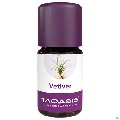 Sie sehen eine Packung Aetherische Oele Taoasis Bio Vetiver 5ml, Produktbild: 01 Aetherische Oele Taoasis Bio Vetiver 5ml, A-Nr.: 3496579 - 01