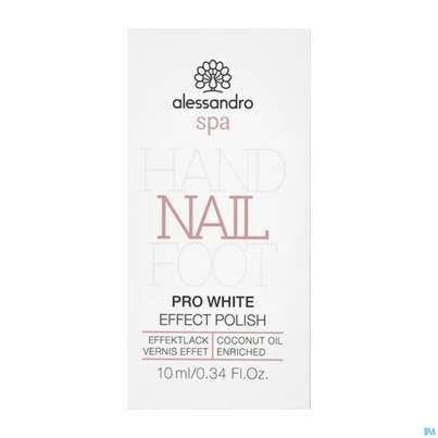Sie sehen eine Packung Alessandro Nagellack Pro White Lack 10ml, Produktbild: 01 Alessandro Nagellack Pro White Lack 10ml, A-Nr.: 5178122 - 01